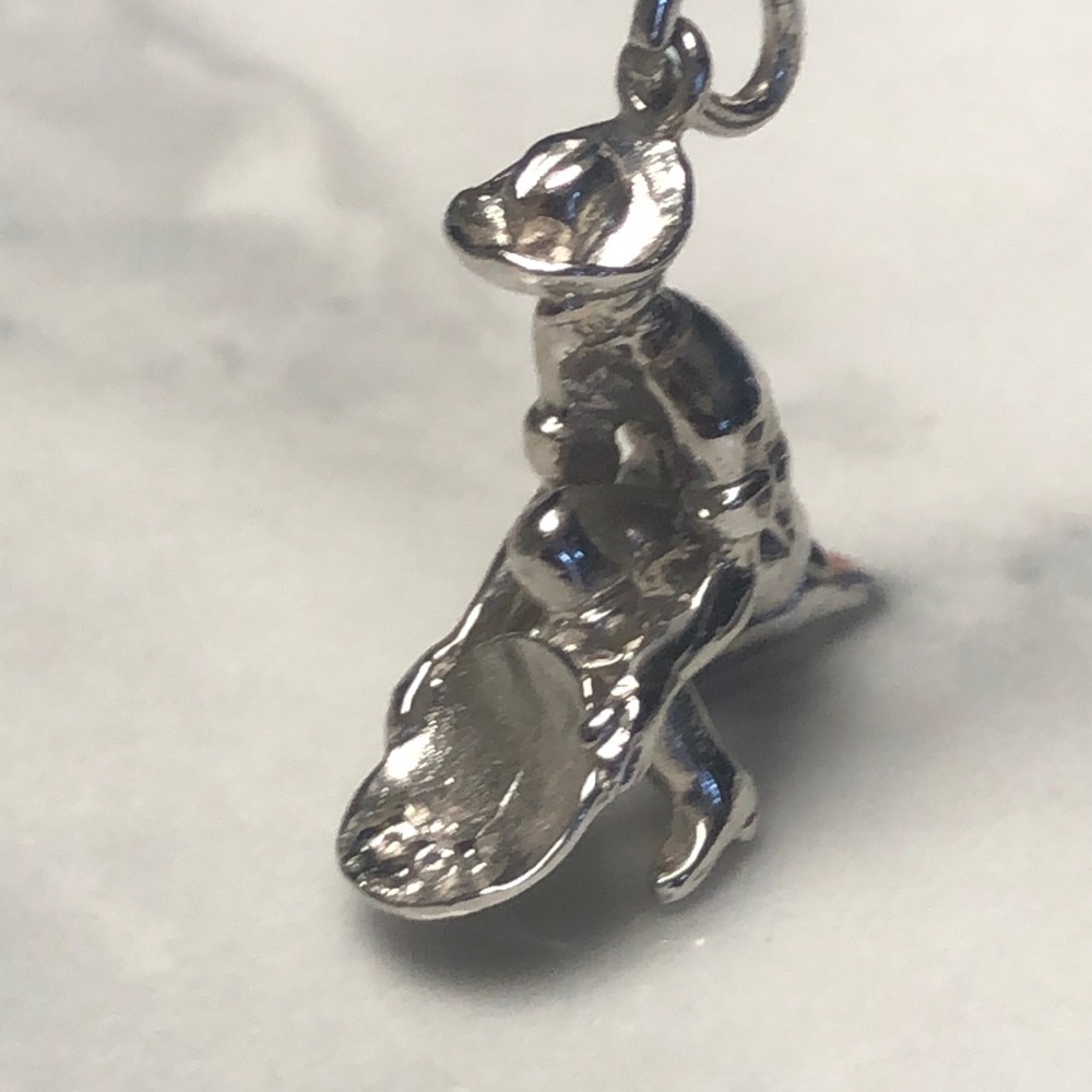 Gold panning gold digger solid sterling silver unmarked vintage charm pendant